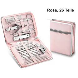 TPFBeauty Maniküre- & Pediküre-Set 26-teilig aus Kunstleder - Braun