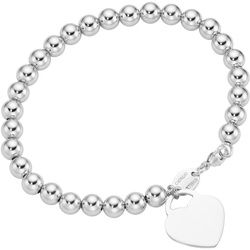 Giorgio Martello Milano Armband Kugel Armband mit Behang Herz, Silber 925 Armbänder & Armreife   Silber Damen 