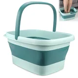 Rierousy Fußbad Faltbar, Fußbadewanne Faltbar 15L Fassungsvermögen, Fußsprudelbad mit Massage, Fusswanne Fussbad, für Fußbad, Fußgesundheitspediküre, Linderung von Müdigkeit (Hellgrün)