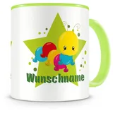 Samunshi® Kindertasse mit Namen Tasse Baby Raupe Personalisierte Tasse mit Namen Kinder Kinderbecher mit Namen Kindergarten grün 300ml