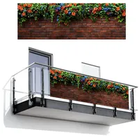 MuchoWow Balkon-Sichtschutz, Rotbraun, Kunststoff, Rechteckig, 300x100 cm, Sonnen- & Sichtschutz, Sichtschutz Garten, Balkon Sichtschutze