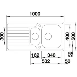 Blanco Dinas 6 S Becken reversibel m.Afb.