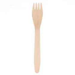 Ekoe Plastic Free Solutions Ekoe Einweggabel aus biologisch abbaubarem Holz 16,5 cm 100 Stk