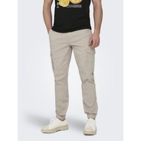 ONLY & SONS Cargohose »ONSCARTER LIFE CARGO CUFF 0013 PANT NOOS«, Gr. 29 - Länge 32, Silver Lining, , 46959615-29 Länge 32