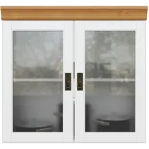 Home Affaire Hängeschrank HOME AFFAIRE "Rügen", gelb (weiß, honigfarben), B:80cm H:75cm T:36cm, Massivholz, Schränke, Hängeschrank, Breite 80 cm, FSC zertifiziertes Massivholz, Türen mit Glaseinsatz