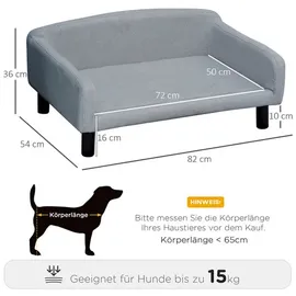 PawHut Hundesofa 82 x 54 x 36 cm hellgrau
