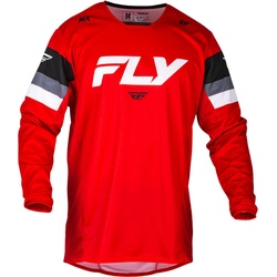 Fly Racing Kinetic Prix 2024 Motocross Jersey, weiss-rot, Größe S für Männer