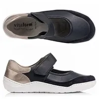 VITAFORM Mary- Jane Leder/ Stretch Klettverschluss Extraweit
