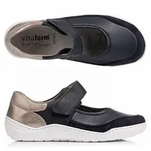 VITAFORM Mary- Jane Leder/ Stretch Klettverschluss Extraweit
