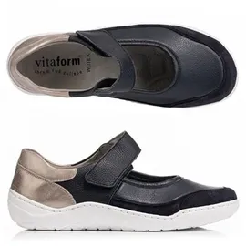VITAFORM Mary- Jane Leder/ Stretch Klettverschluss Extraweit