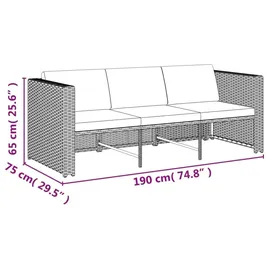 vidaXL Garten-Lounge-Set 4-tlg. grau