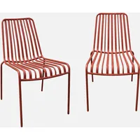 Sweeek 2er-Set stapelbare Gartenstühle aus Stahl, - Sweeek