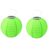 Youning Lampions Solar Außen Wetterfest 30cm Solar Lampion Outdoor Solar LED Laterne Hängende Wasserdicht Nylon Gartenlampions Außenlaternen Solarlampions für außen (2PCS Grün)