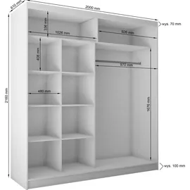 ax living Schwebetürenschrank Cabinio 200 x 216,1 x 61 cm Beige