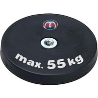 2 x Neodym Magnet-System gummiert Innengewinde - Durchmesser Ø 88 mm - Innen-Gewinde M6 - Haftkraft 55 kg - 2 Stück - NdFeB Magnetsysteme mit Gummimantel - Anti-Rutsch-Beschichtung