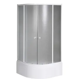a&n&a aQualine ARLEN Duschabtrennung Viertelkreis mit Tür rechts 90 x 150 cm Weiß/Brickglas BTR903