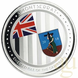 1 Unze Silbermünze EC8 Montserrat - Emerald Isle of the Caribbean 2018 - colo...