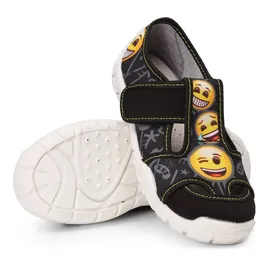 Ladeheid Kinder Hausschuhe LARW005 (Schwarz Lächeln, 26 EU) - Schwarz - 26