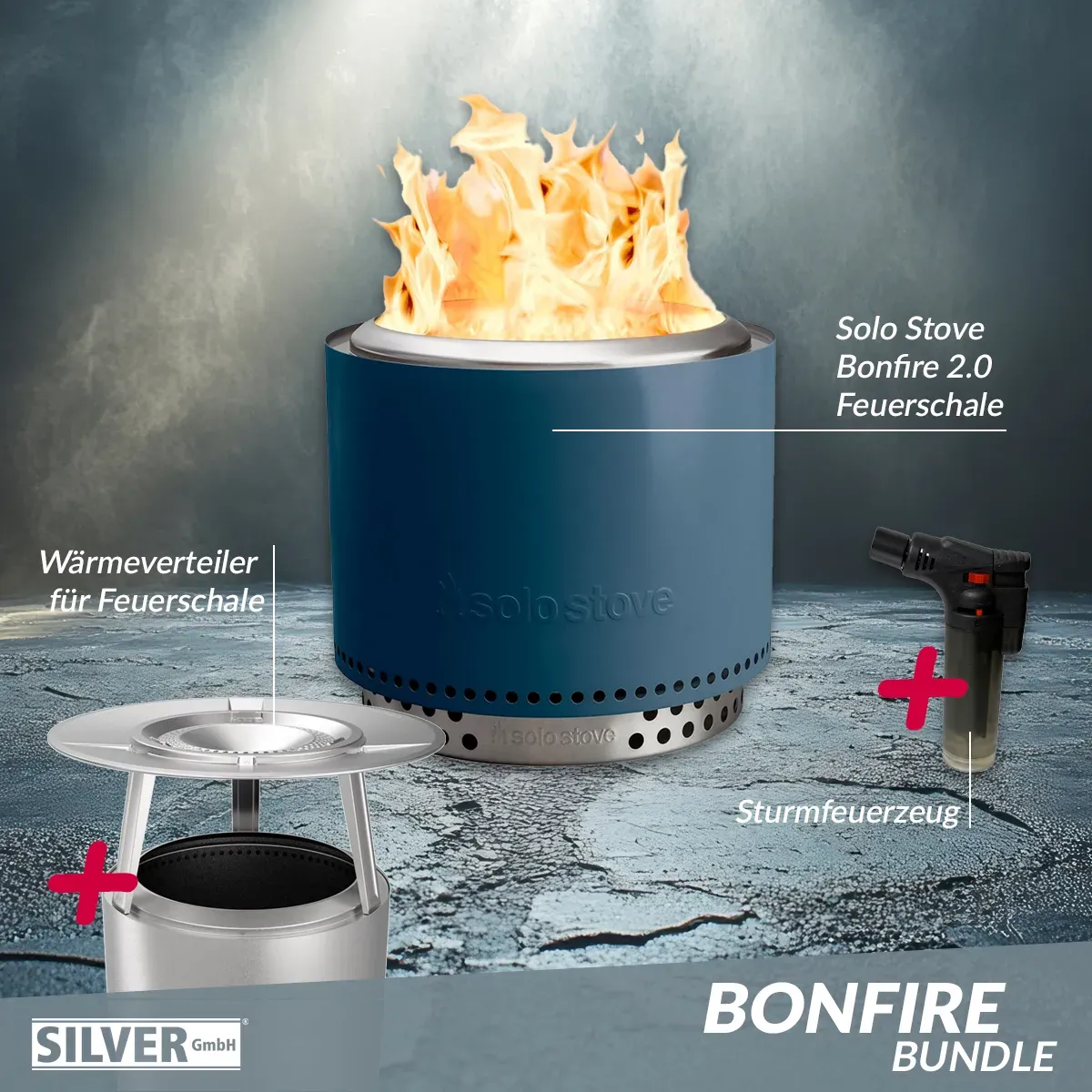 Solo Stove BONFIRE 2.0 Water Bundle inkl. Edelstahl Wärmeverteiler + Standfuß + ...