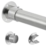 Ausziehbare Kleiderstange, 32 mm Edelstahl, Silber, 74-161 cm, Stabile Kleiderstange mit Schrauben und Halterungen für Kleiderschrank und Balkon