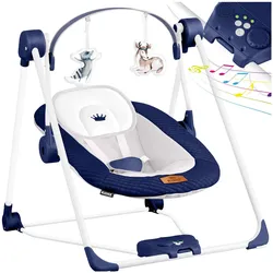 KIDIZ® Babywippe Babyschaukel mit 5 Geschwindigkeitseinstellungen zusammenklappbarer Baby Wippe Schaukel Babyhochstuhl mit Spielbogen Spielzeugen 5 beruhigende Naturgeräusche neugeborene