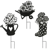 Mica decorations Gartenstecker Stiefel Schubkarren 81 cm Schwarz