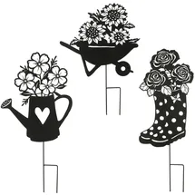 Mica decorations Gartenstecker Stiefel Schubkarren 81 cm Schwarz