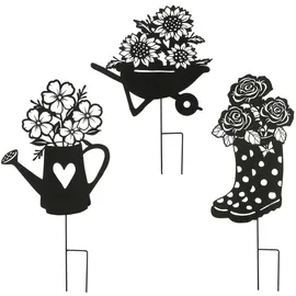 Mica decorations Gartenstecker Stiefel Schubkarren 81 cm Schwarz