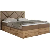MKS Boxspringbett 180 x 200 cm H3 Braun