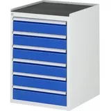 Rau Schubladenschrank m. Anti-Rutsch-Matte 6 Schubl.-L 6x120mm