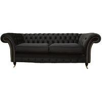 JVmoebel Chesterfield-Sofa, Couch Chesterfield Sofa Dreisitzer Wohnzimmer Klassisch Design schwarz