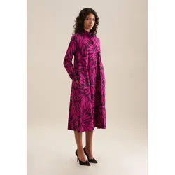 Sommerkleid »Schwarze Rose«, Langarm Kragen Druck, Gr. S (36) - Normalgrößen, Lila, , 77206851-36 Normalgrößen