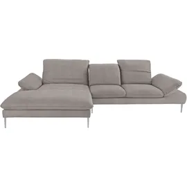W.Schillig Ecksofa »enjoy&MORE, Designsofa, bequem, zeitlos und elegant, L-Form«, mit Sitztiefenverstellung, Füße silber matt, Breite 340 cm