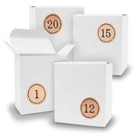 Adventskalender zum Füllen 24x Quader WEISS + Sticker V07 Z11 - Weiß