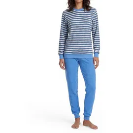 RELAX by Normann Frottee Pyjama Geringelt Blau 40/42