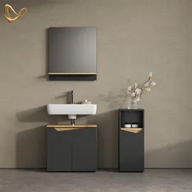 livinity® Timavo Midischrank 30 x 74,5 x 35 cm Anthrazit