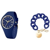 Ice - Jewellery - Chain Bracelet - Lazuli Blue - Gold + Ice Glam Brushed - Lazuli Blue - Medium - 3H