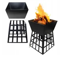 Feuerschale Feuerstelle Stahl Schwarz Feuerkorb Terrassenofen Modern Neu