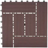 Berlinlodge Wpc, Braun, Kunststoff, 30x2x30 cm, Gartenzubehör, Terrassen- & Balkonböden, Terrassenfliesen