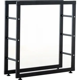 TPFLiving Kaminholzständer Kerry-II Metall 25 x 100 x 100 cm Schwarz