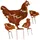 aubaho Gartenstecker Huhn Küken 48 cm Braun