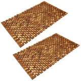 CASARIA Badvorleger Holz 80x50cm FSC®-zertifiziertes Akazienholz Gummistopper