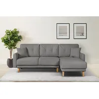 Home Affaire Ecksofa HOME AFFAIRE Triplo, Zierkissen, Schlaffunktion, B/T/H: 234/164/89 cm, L-Form" Sofas Gr. B/H/T: 234 cm x 89 cm x 164 cm, Struktur weich, Recamiere rechts, mit Bettfunktion-mit Bettkasten, grau Ecksofas