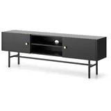 Selsey Divenos TV-Lowboard 155 cm Schwarz Metall/Spanplatte/Holzwerkstoff