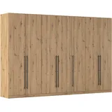 Kleiderschrank RAUCH "Drehtürenschrank Schrank Garderobe Wäscheschrank Schlafzimmer AVOLA", braun (eiche artisan), B:315cm H:229cm T:54cm, Holzwerkstoff, Schränke, Kleiderschrank, mit hochwertigen Stangengriffen in Schwarz aus Metall MADE IN GERMANY, Topseller