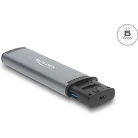 DeLock USB 5 Gbps Kartenleser mit SD und Micro Slot Aufbewahrungsfächern für