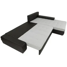 Mirjan24 Ecksofa Orkan, Elegante Polsterecke, Schlaffunktion und Bettkasten, Eckcouch vom Hersteller (Farbe: Rico 12) - Grau
