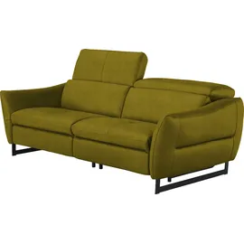 Egoitaliano "Dafne, elegantes Designsofa mit hohem Sitzkomfort", wahlw. mit elektrischer Relaxfunktion, Kopfteile manuell verstellbar grün