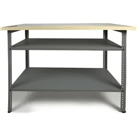Ondis24 Werkbank Metall 120 x 85 x 60 cm grau