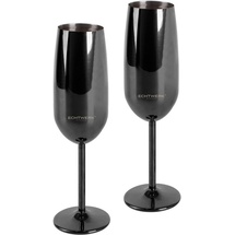 Echtwerk Sekt-/Champagnerkelch Set 2tlg - schwarz